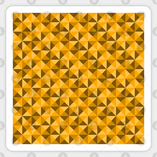 Geometric Triangle Pattern (Gold) Sticker by John Uttley